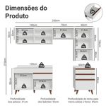 Armário de cozinha completa 250cm branco reims madesa 07