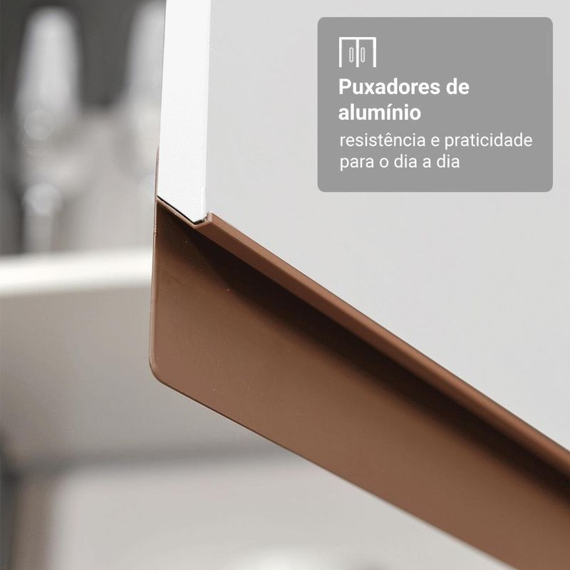 Armário de cozinha completa 250cm branco reims madesa 07