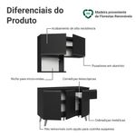 Armário de cozinha compacta 120 cm preto nice madesa 05