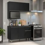 Armário de cozinha compacta 120 cm preto nice madesa 05