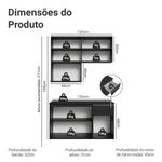 Armário de cozinha compacta 120 cm suspenso preto nice madesa 06