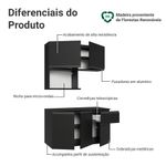 Armário de cozinha compacta 120 cm suspenso preto nice madesa 06