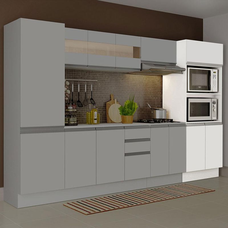 Torre quente armário de cozinha para 2 fornos 100% mdf branco smart madesa