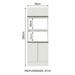 Torre quente armário de cozinha para 2 fornos 100% mdf branco smart madesa