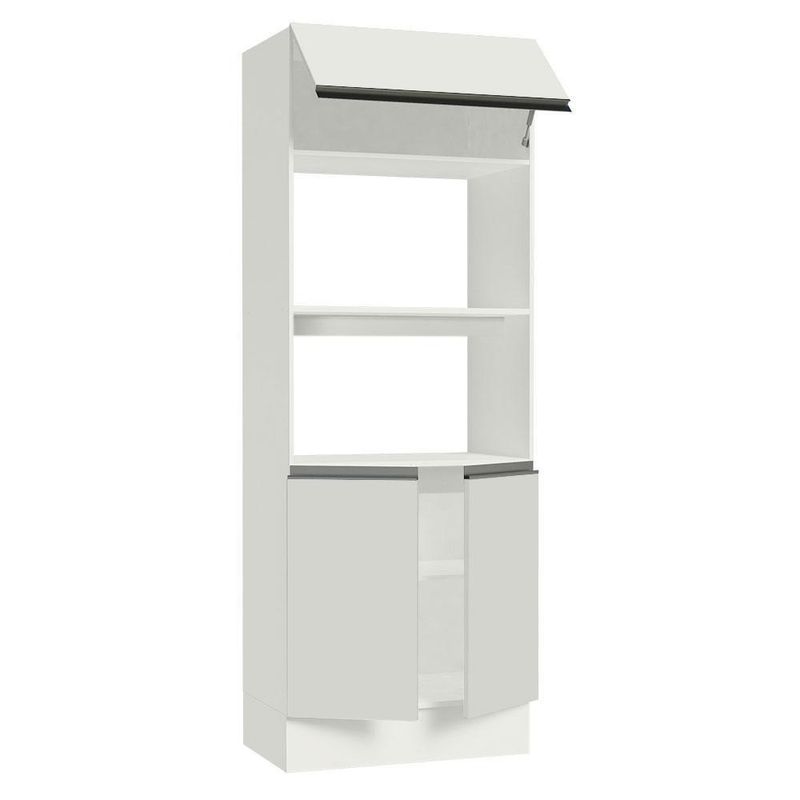 Torre quente armário de cozinha para 2 fornos 100% mdf branco smart madesa