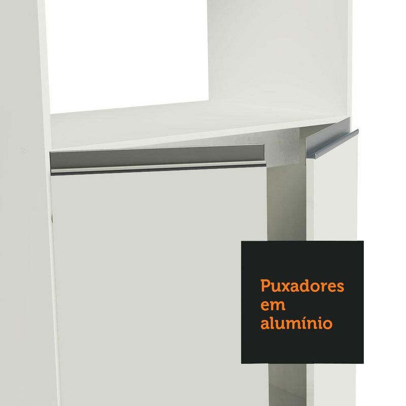 Torre quente armário de cozinha para 2 fornos 100% mdf branco smart madesa
