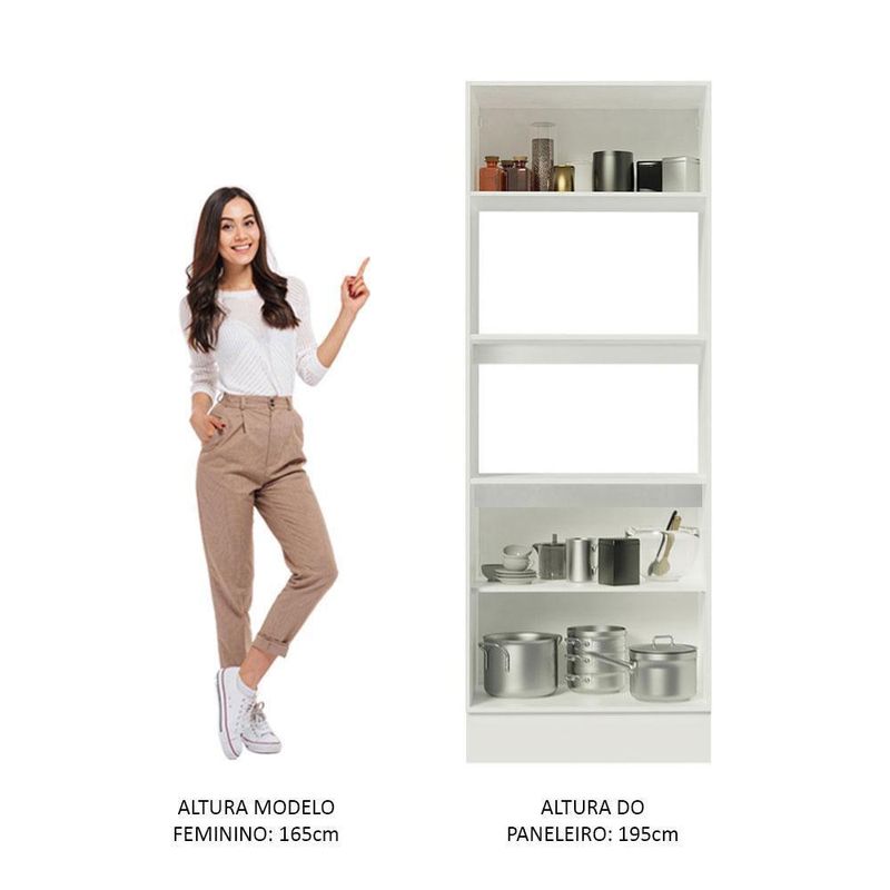 Torre quente armário de cozinha para 2 fornos 100% mdf branco smart madesa