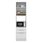 Torre quente madesa stella 60 cm 1 porta 3 gavetas - branco