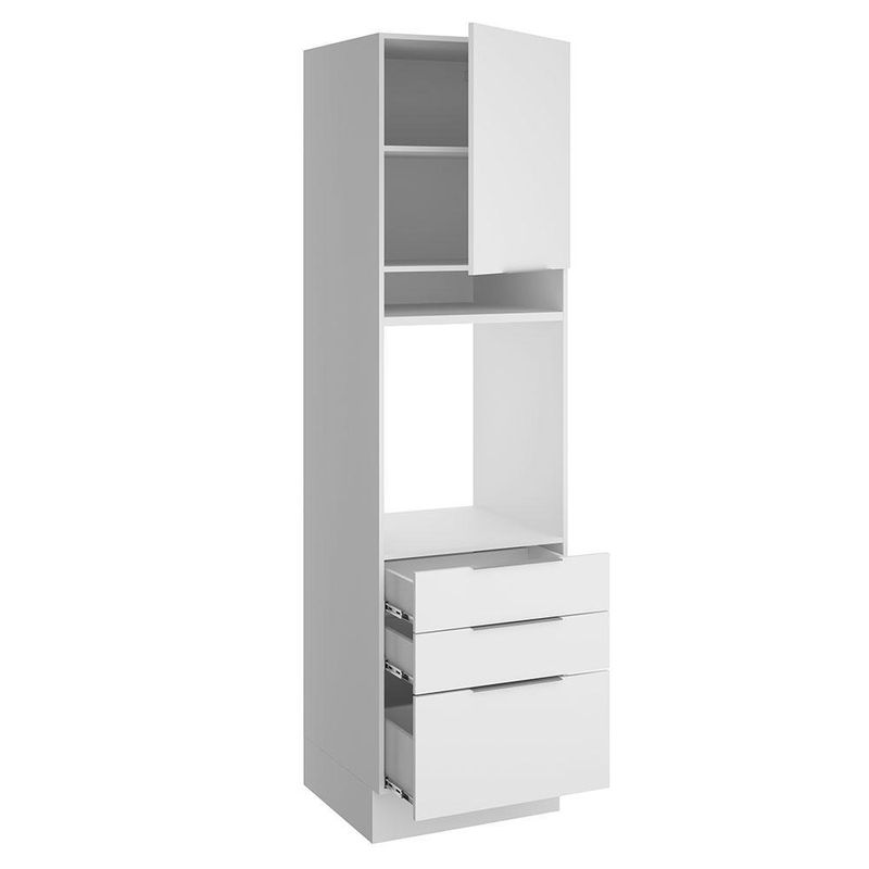 Torre quente madesa stella 60 cm 1 porta 3 gavetas - branco