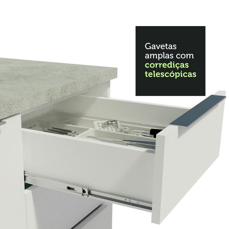 Torre quente madesa stella 60 cm 1 porta 3 gavetas - branco