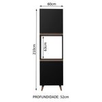 Torre-quente armário de cozinha 60 cm 2 portas preto reims madesa