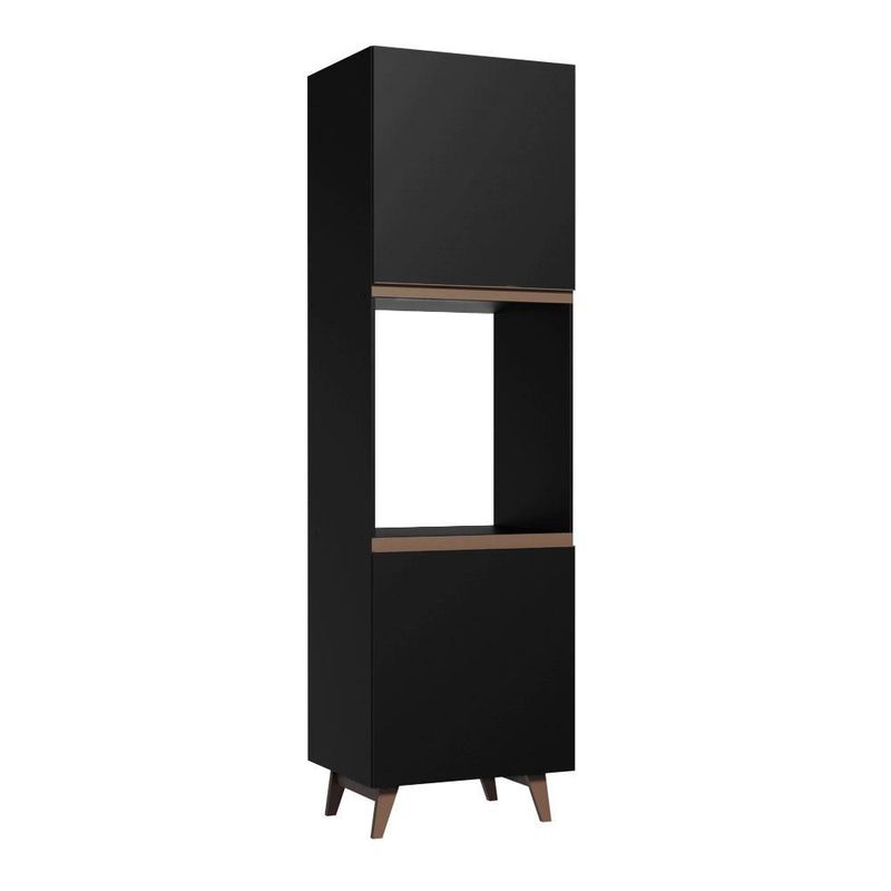 Torre-quente armário de cozinha 60 cm 2 portas preto reims madesa