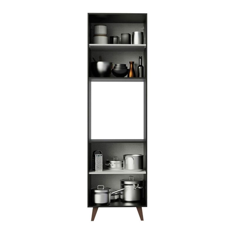 Torre-quente armário de cozinha 60 cm 2 portas preto reims madesa
