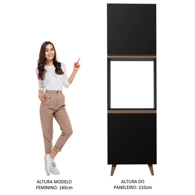 Torre-quente armário de cozinha 60 cm 2 portas preto reims madesa