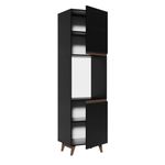 Torre-quente armário de cozinha 60 cm 2 portas preto reims madesa