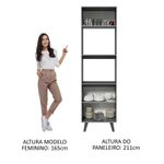 Torre quente armário de cozinha 60 cm 2 portas 2 nichos cinza nice madesa
