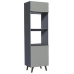 Torre quente armário de cozinha 60 cm 2 portas 2 nichos cinza nice madesa