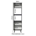 Torre quente armário de cozinha 60 cm 2 portas 2 nichos cinza nice madesa