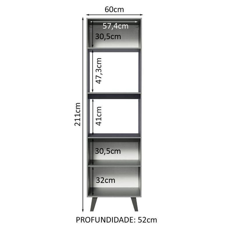 Torre quente armário de cozinha 60 cm 2 portas 2 nichos cinza nice madesa