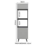 Torre quente armário de cozinha 60 cm 2 portas 2 nichos cinza nice madesa