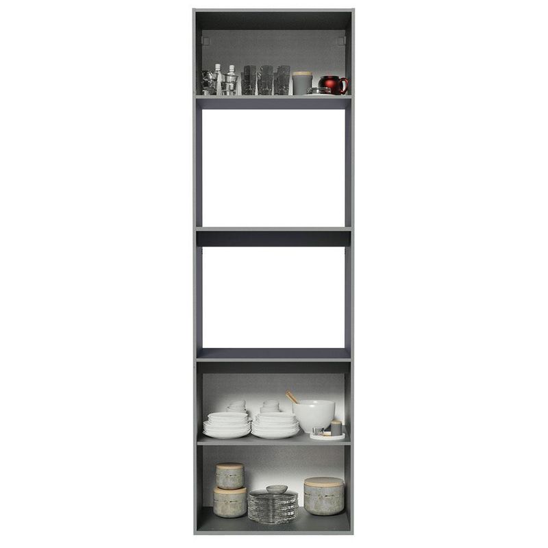Torre quente armário de cozinha 60 cm 2 portas 2 nichos suspensa cinza nice madesa