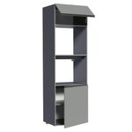 Torre quente armário de cozinha 60 cm 2 portas 2 nichos suspensa cinza nice madesa