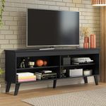 Rack para tv até 65 polegadas com pés preto turim madesa
