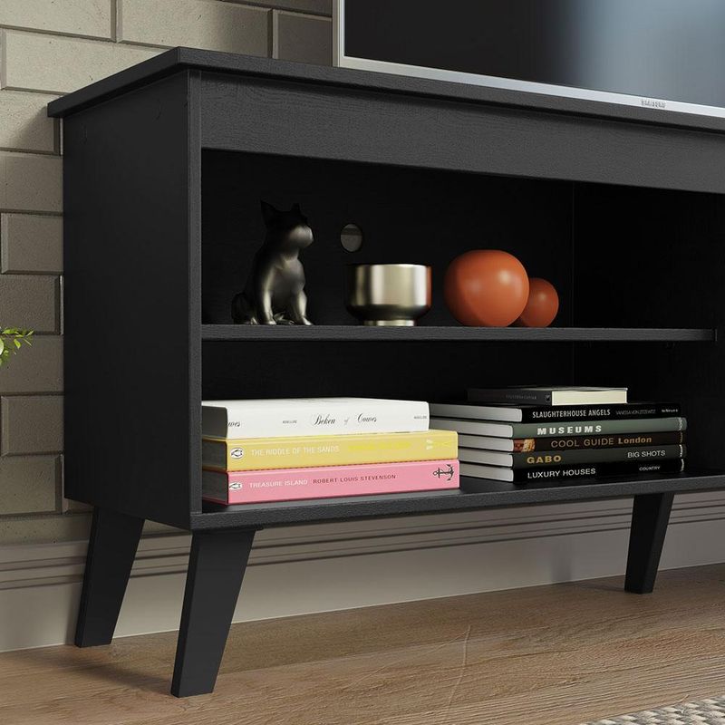 Rack para tv até 65 polegadas com pés preto turim madesa