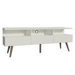 Rack para tv até 65 polegadas madesa londres com pés retro - branco