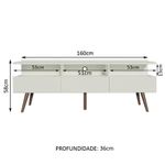 Rack para tv até 65 polegadas madesa londres com pés retro - branco