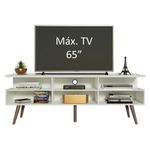 Rack para tv até 65 polegadas madesa londres com pés retro - branco