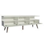 Rack para tv até 65 polegadas madesa londres com pés retro - branco