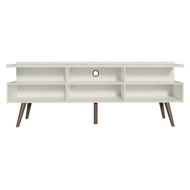 Rack para tv até 65 polegadas madesa londres com pés retro - branco
