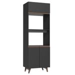 Torre quente armário de cozinha 70 cm 3 portas preto reims madesa