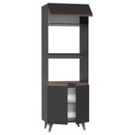 Torre quente armário de cozinha 70 cm 3 portas preto reims madesa