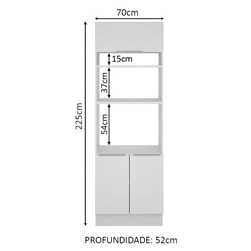 Torre quente madesa stella 70 cm 3 portas - branco