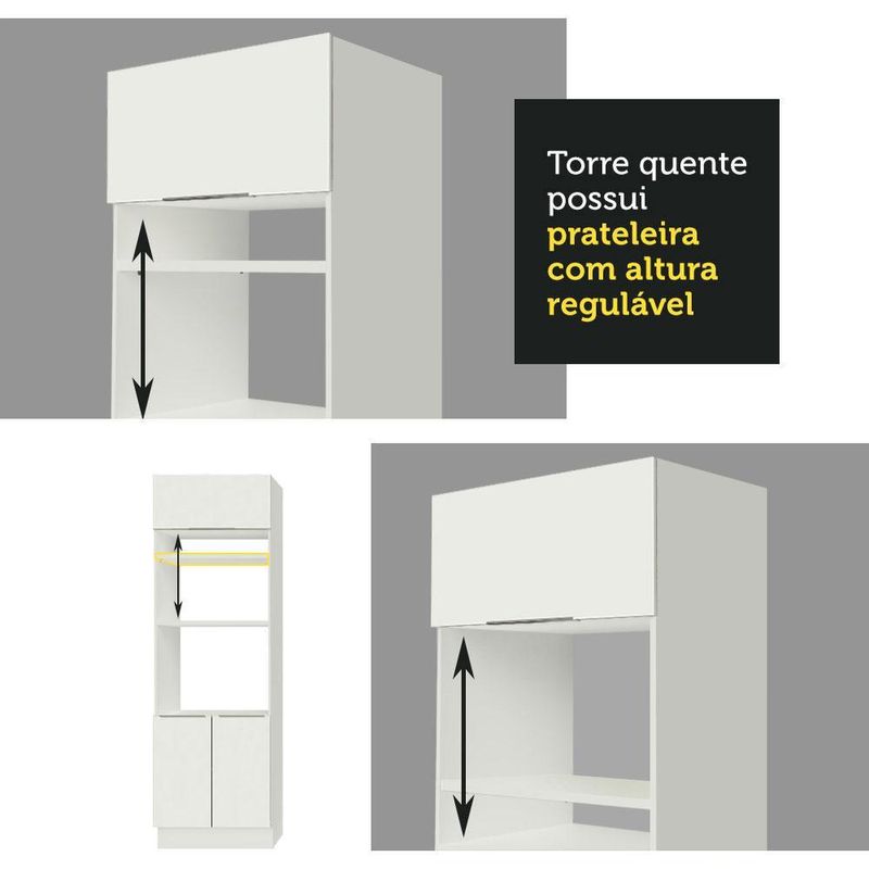 Torre quente madesa stella 70 cm 3 portas - branco