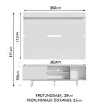 Rack madesa dubai e painel para tv até 65 polegadas com pés - branco