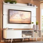Rack madesa dubai e painel para tv até 65 polegadas com pés - branco