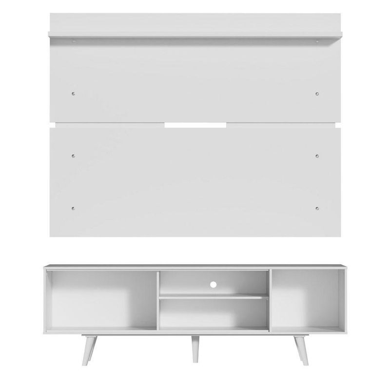 Rack madesa dubai e painel para tv até 65 polegadas com pés - branco