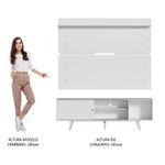 Rack madesa dubai e painel para tv até 65 polegadas com pés - branco