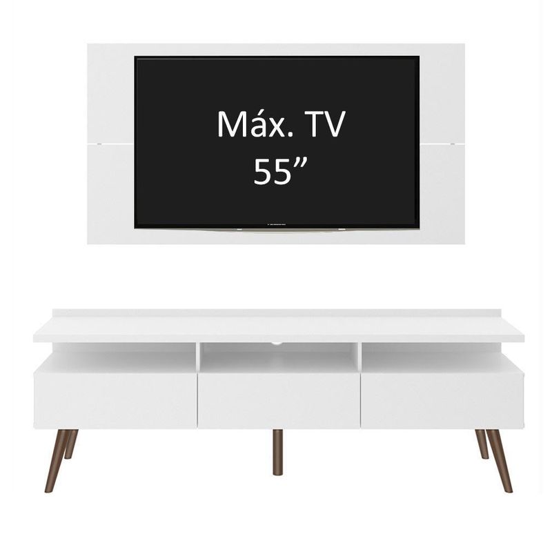 Rack madesa londres e painel para tv até 55 polegadas - branco