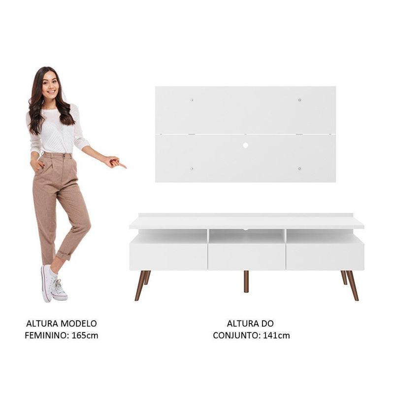 Rack madesa londres e painel para tv até 55 polegadas - branco