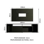 Rack madesa cancun e painel para tv até 58 polegadas - preto