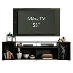 Rack madesa cancun e painel para tv até 58 polegadas - preto