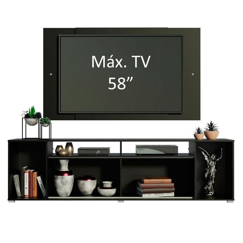 Rack madesa cancun e painel para tv até 58 polegadas - preto