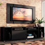 Rack madesa cancun e painel para tv até 58 polegadas - preto