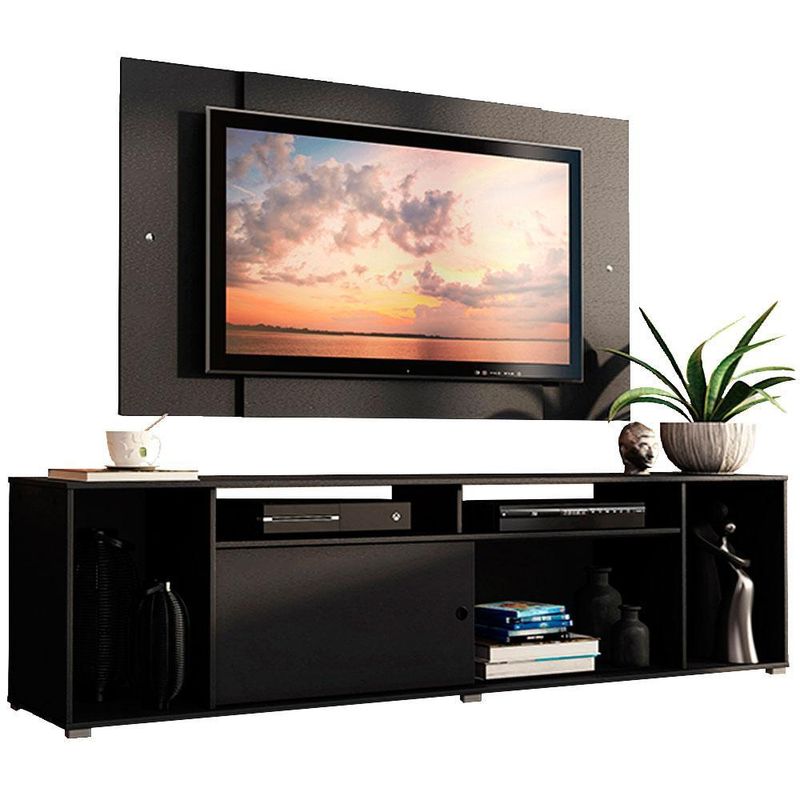 Rack madesa cancun e painel para tv até 58 polegadas - preto