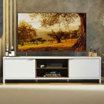Rack para tv até 75 polegadas 180 cm 2 portas branco/rustic metz madesa