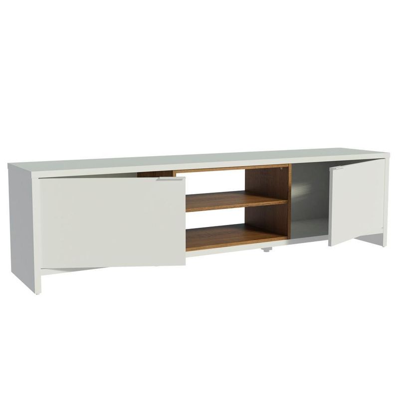 Rack para tv até 75 polegadas 180 cm 2 portas branco/rustic metz madesa